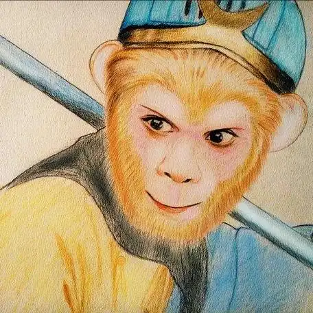 六小龄童扮演的孙悟空简笔画素描