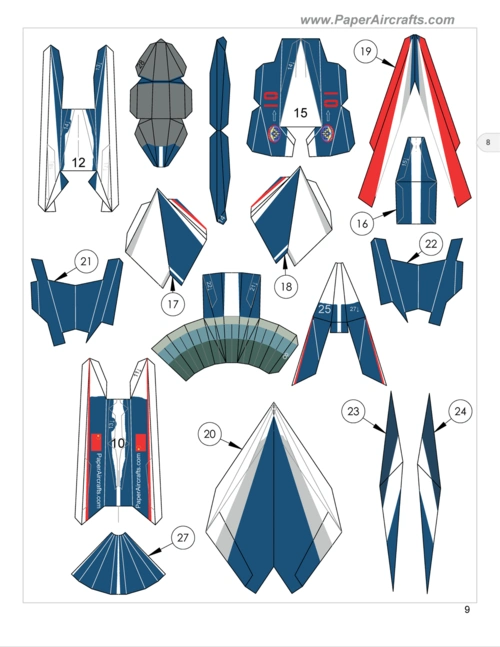 paperaircrafts纸模型高清歼10图纸