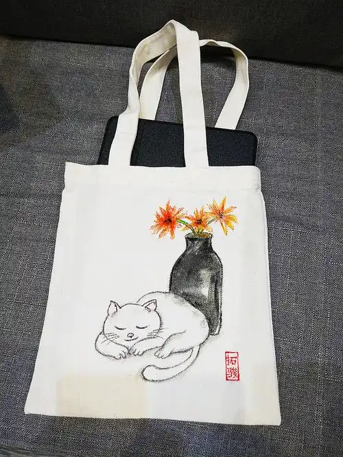 手绘帆布袋哪吒