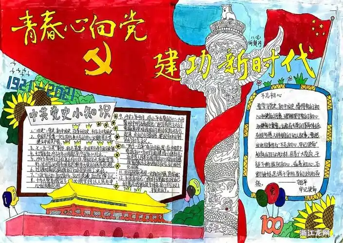 六年级建党100周年手抄报