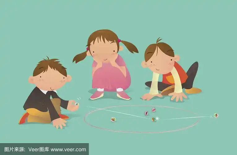 孩子们玩弹珠游戏