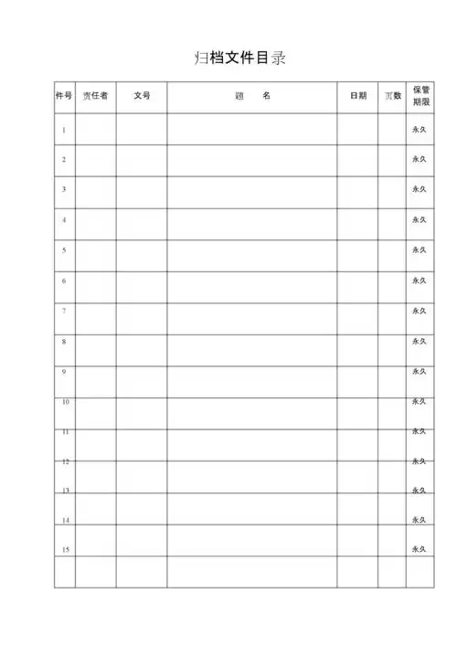 归档文件目录表格文件.doc 3页