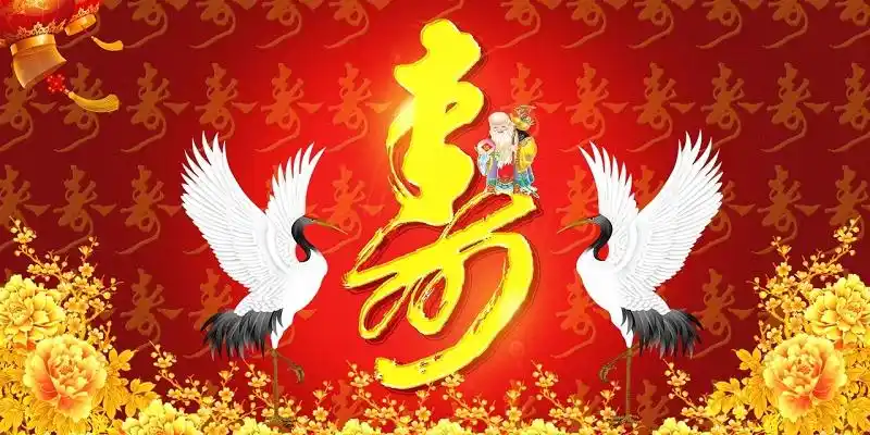 字寿 过寿喜庆展板海报