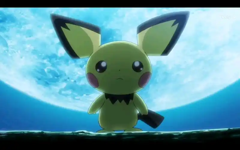 月夜下皮丘终于进化成皮神皮卡丘