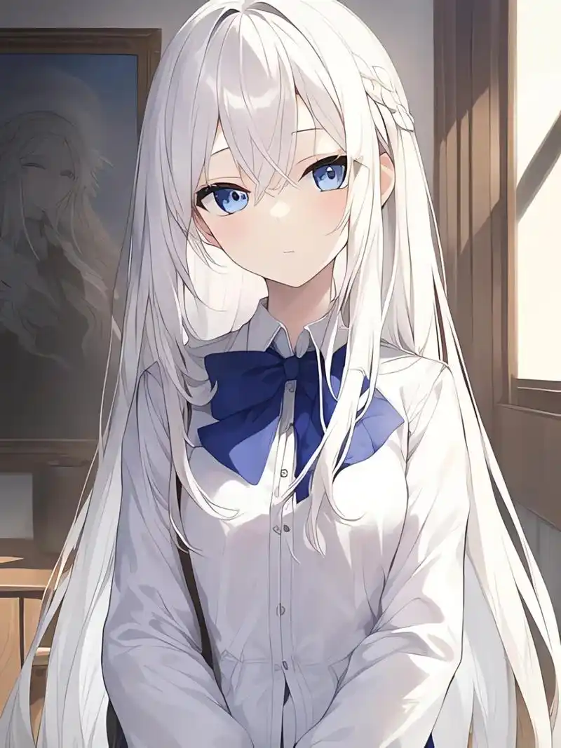 白发高冷的小萝莉  又酷又奶,我好爱