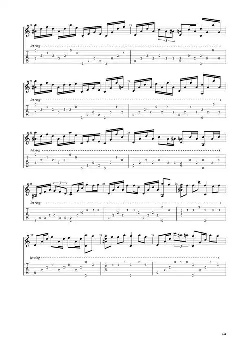 进击的巨人 - call of silence吉他谱(图片谱,指弹)_动漫游戏(acg)_2.