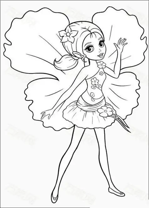 可爱的蝴蝶仙子简笔画