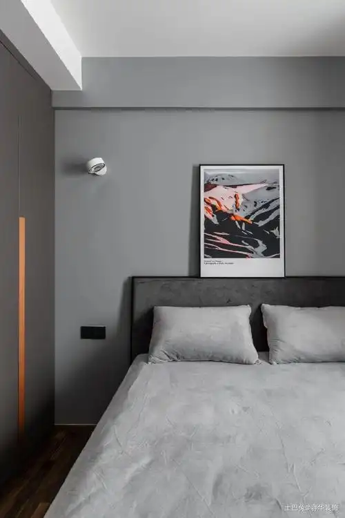 142㎡个性极简风黑白灰卧室现代简约卧室设计图片赏析