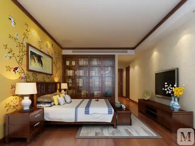 9万150㎡中式三房装修美的城现代中式风格-红星美凯龙家装效果图