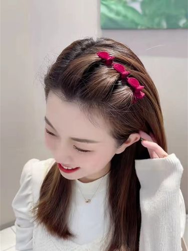 韩版减龄编发发夹女秋冬新款植绒碎发夹子侧边发卡俏皮甜美发饰
