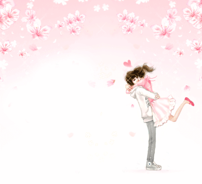 拥抱樱花雨抱起恋人gif动图_动态图_表情包下载_soogif