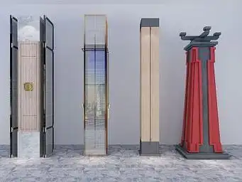 新中式展厅柱子造型3d模型下载