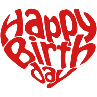 happybirthday心形字矢量图