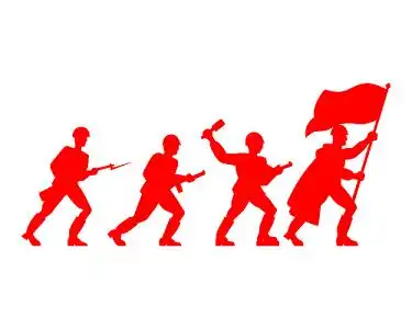 红色革命红卫兵剪影素材