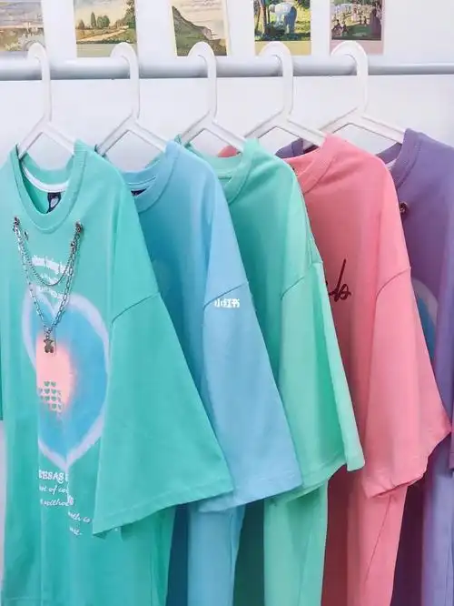 夏日马卡龙治愈色系短袖96减龄显白