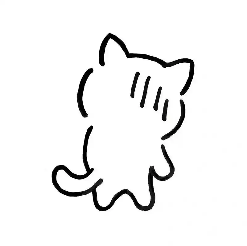 极简手绘表情动物:93可爱小猫咪 93:最近看新闻的心情 6767