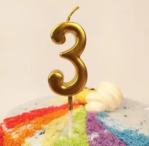 pvc生日水晶高档镀金数字蜡烛