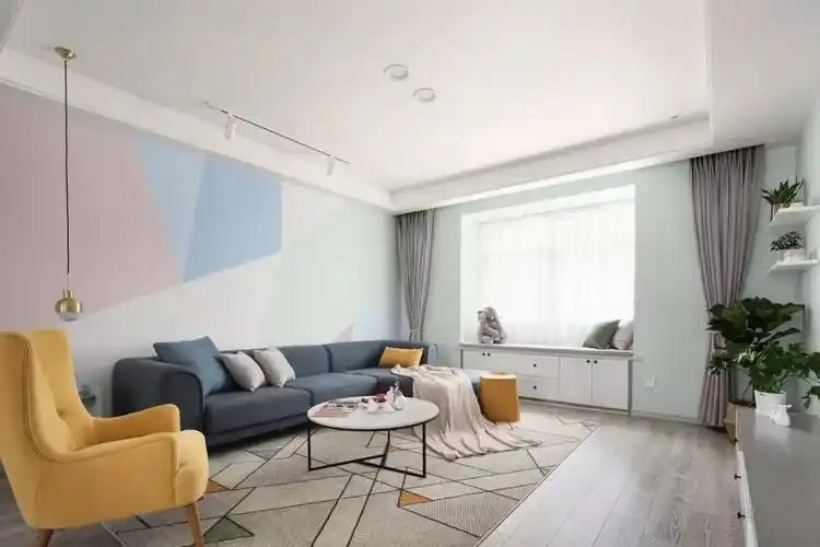 达州隆庭装饰分享一面墙刷多种颜色,拼色墙是惊艳的漂亮!