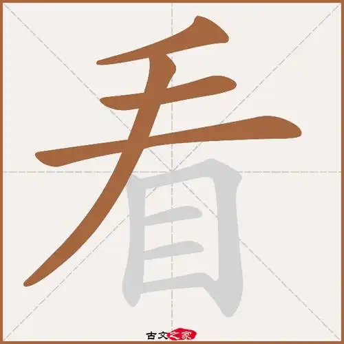 看字笔顺相关词语及拼音其它字典出处:[ 古文字诂林 ]:03册,第43部,目