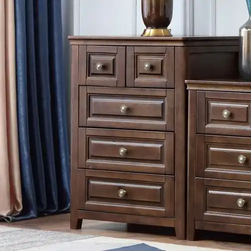 诚品】西海岸系列 简美风格 小户型储物立柜 家用实木斗柜(五斗柜)