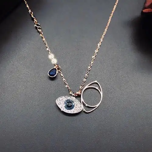 施华洛世奇元素恶魔之眼天鹅锁骨项链
