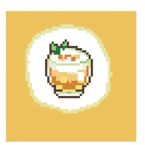 夏日像素芒果奶茶临摹一燃也