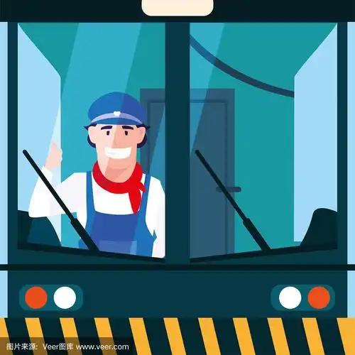 驾驶舱内的火车司机