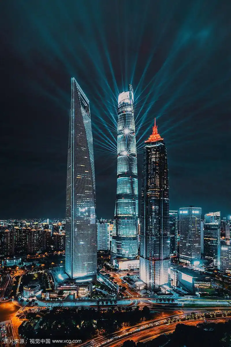 上海陆家嘴建筑夜景