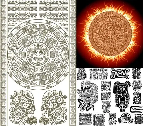 关键词:古典图腾图案矢量素材图腾古典花纹雕刻壁画太阳玛雅文化矢量