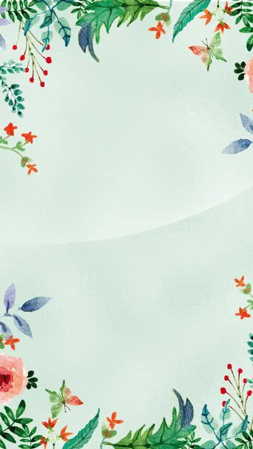 小清新花卉绿色背景psd分层h5背景素材