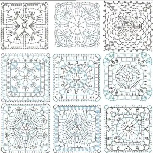 花片方格钩针图解