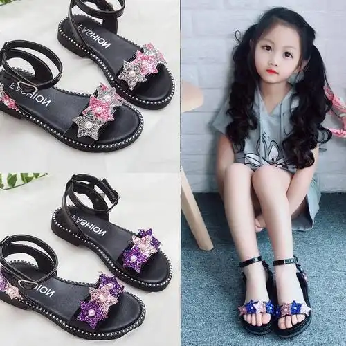 5小女孩6夏季7公主8凉鞋4岁半韩版女童9平跟罗马沙滩鞋10学生潮鞋