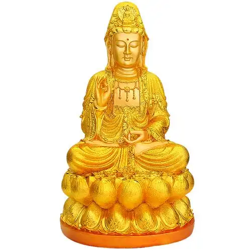 礼艺佳家用坐莲观音佛像供奉客厅南海观世音菩萨摆件禅意保平安