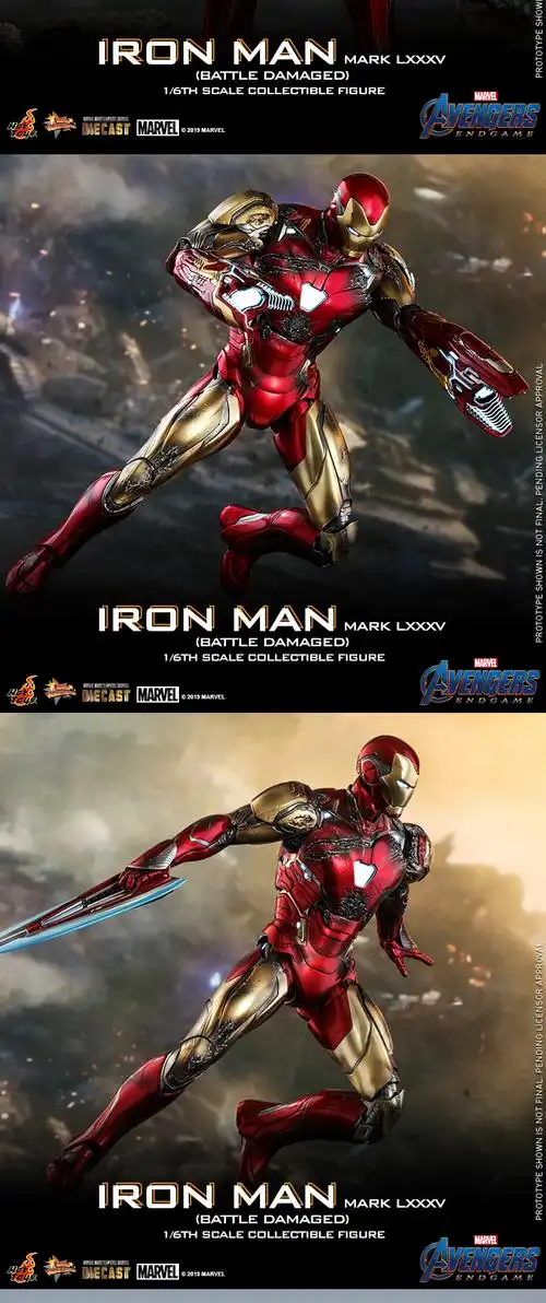 hottoys钢铁侠mark85战损版16比例合金珍藏版人偶