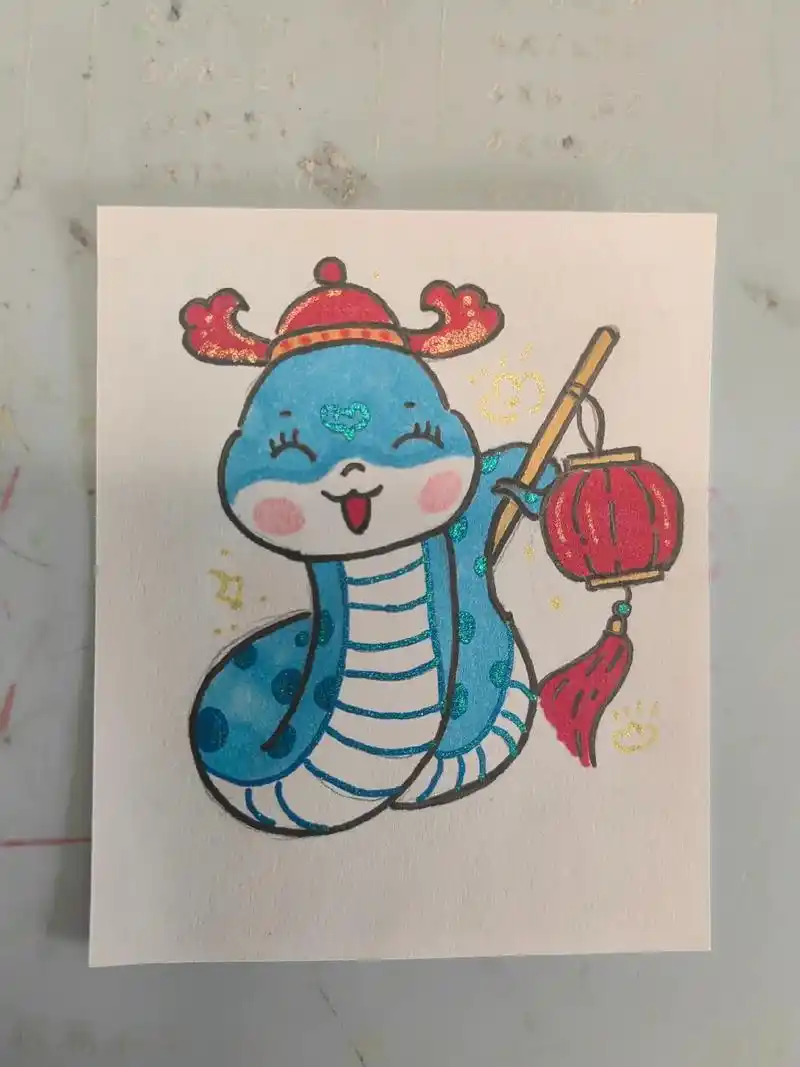 蛇年小头饰手工制作.蛇年头饰手工制作#手工diy #蛇年头饰