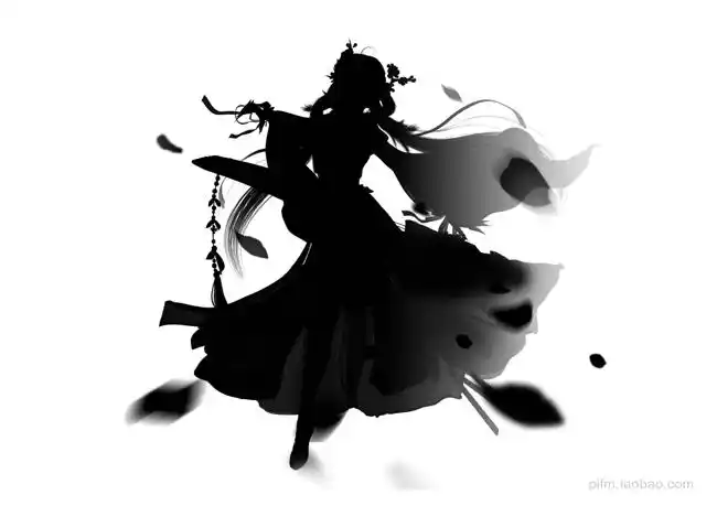 仙侠游戏人物剪影png