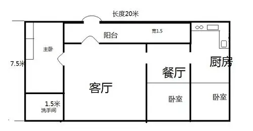 我想盖一个农村房子 一层的 五间的 大概意思是这样 看图 一共是十八