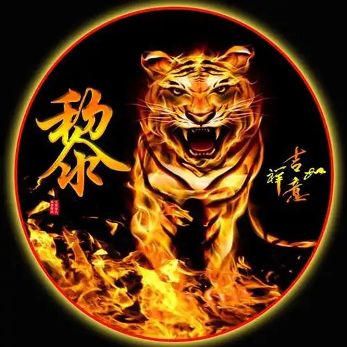 要不要考虑换个微信头像呢,霸气火焰虎,给你带来姓氏微信头像