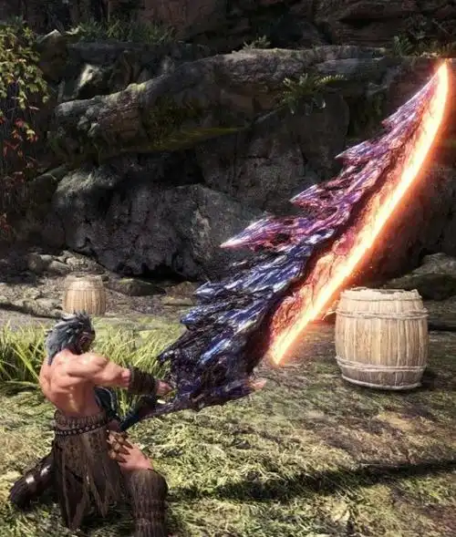 怪物猎人世界冰原斩龙尾巴大剑mod