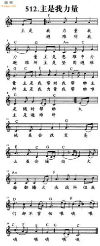 赞美诗主是我力量吉他谱