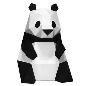 动物立体纸模手工diy折纸模型儿童益智玩具家居摆件 熊猫装饰摆设