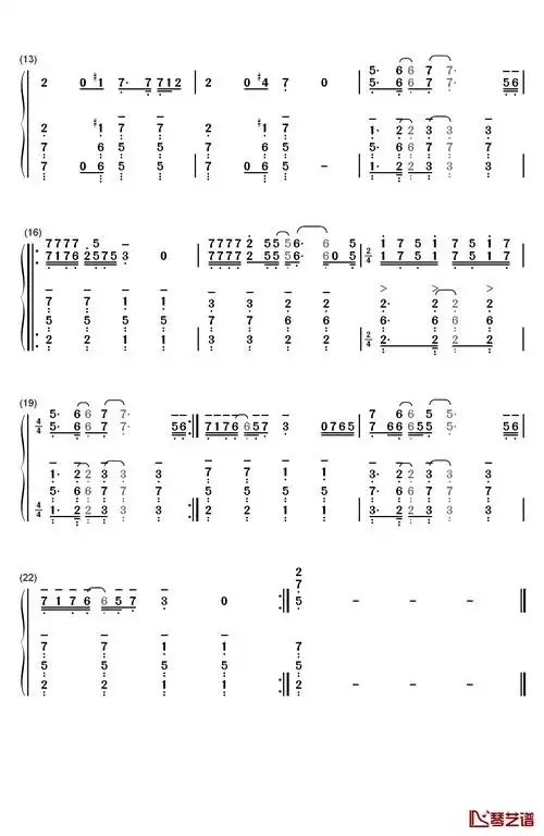 you and i钢琴简谱-数字双手-one direction2