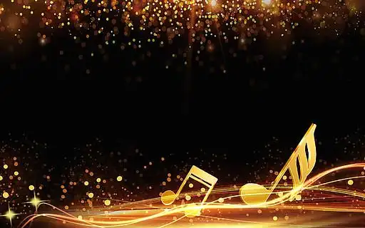 音乐培训教育现代彩色背景与演奏音乐的流行音乐带的室外夏天节日音乐