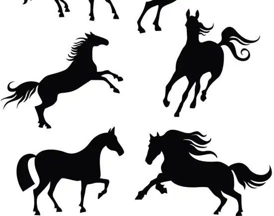 马儿剪影矢量图