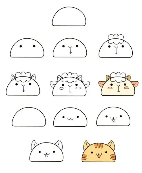 可爱的小动物简笔画步骤图教程合集