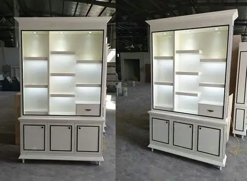 美容院展示护肤品化妆品展示柜美容货柜货架饰品展柜指甲油香水