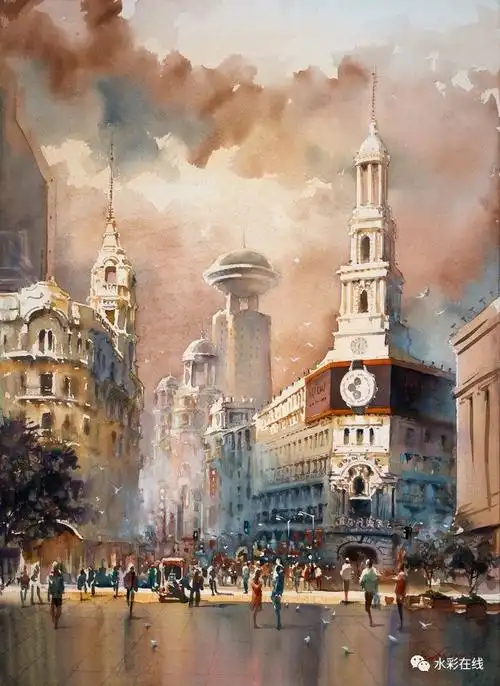 关若鹏水彩画作品赏析