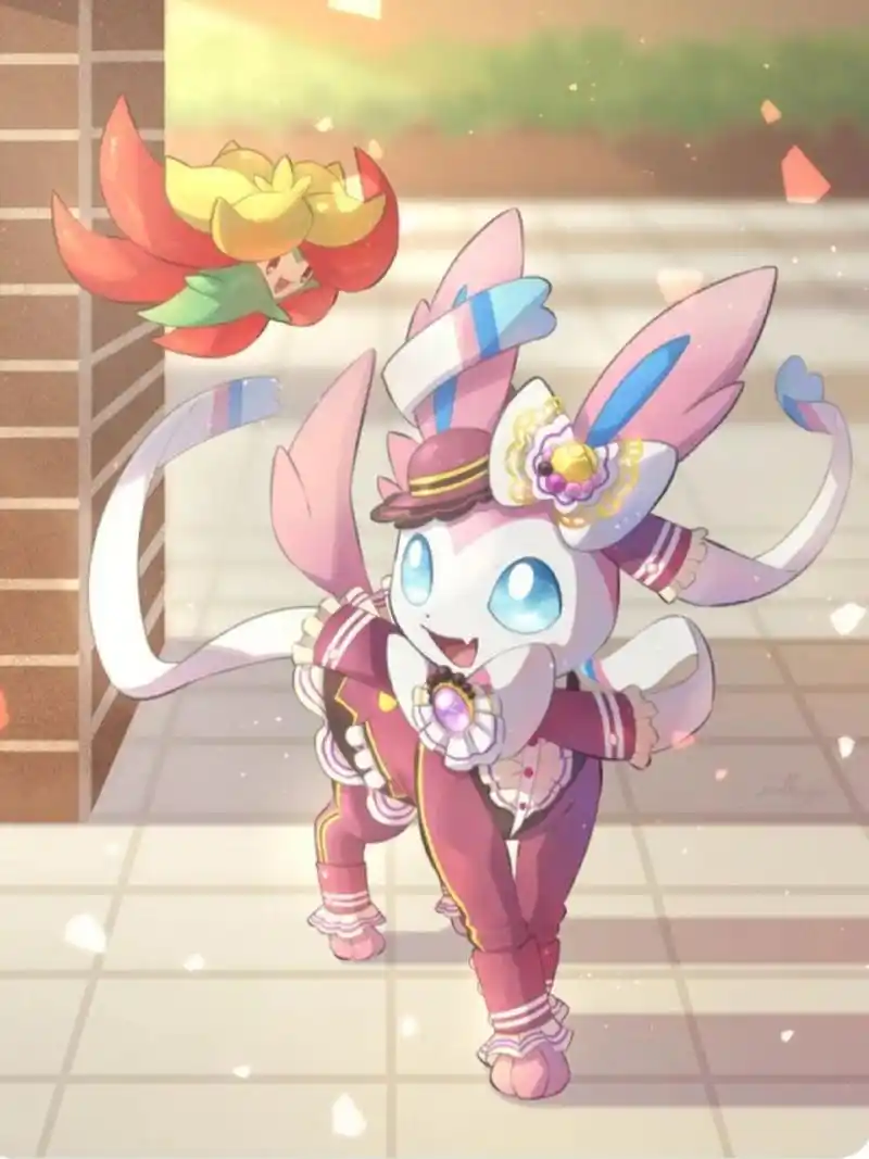 宝可梦仙子伊布 太美了  仙子伊布的身体以白色为主.