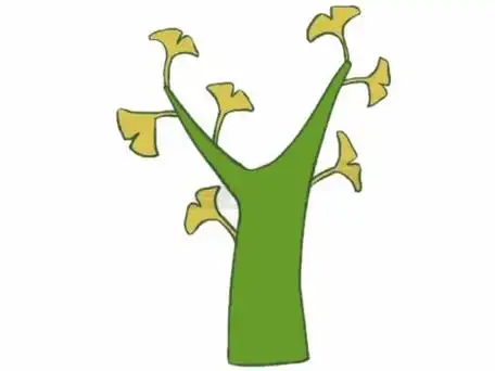 银杏树简笔画的画法步骤教程及图片大全