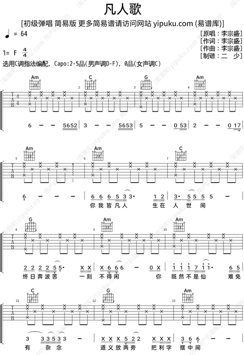 无基础弹法怎么弹凡人歌吉他谱c调零基础三天速成教学慢动作视频完整